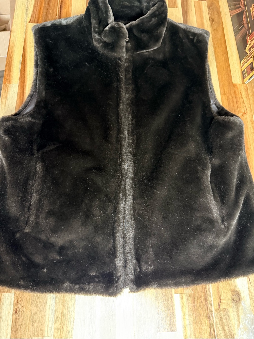 Faux Fur reversible Vest Jacket Women large festival holiday